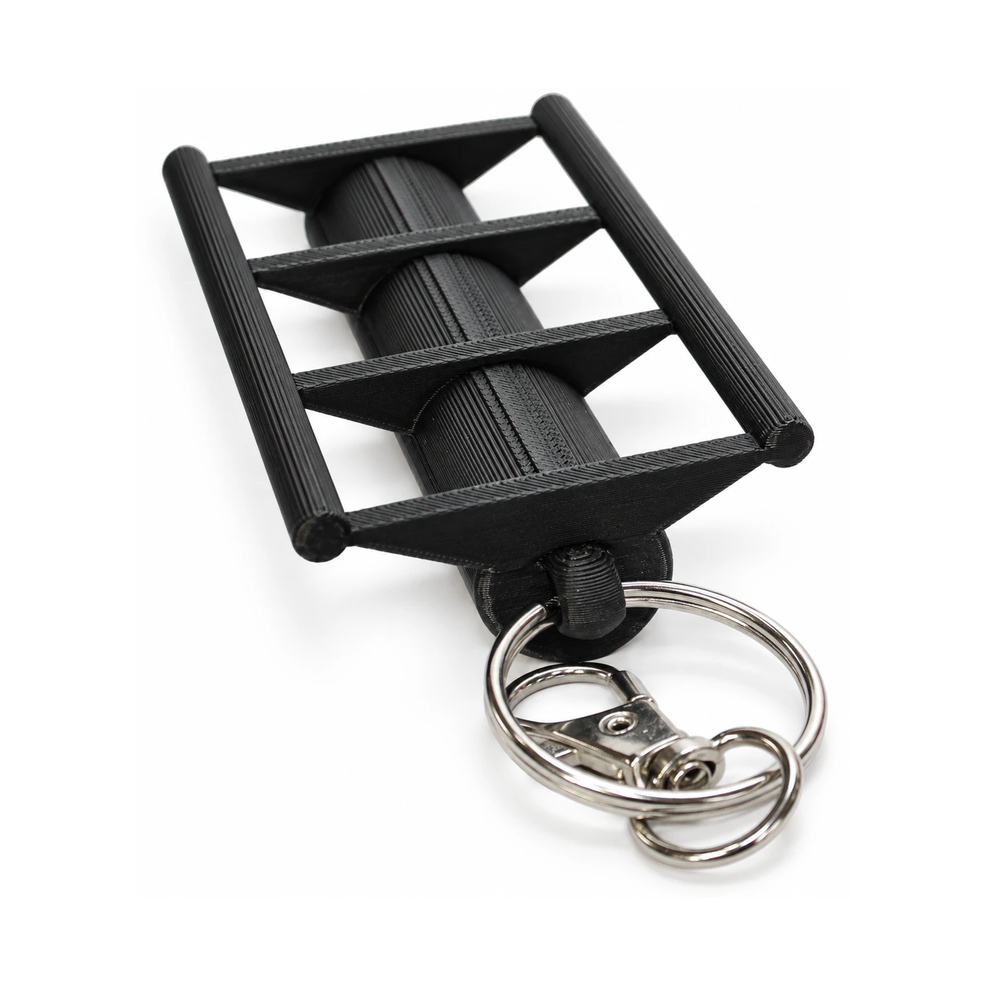 Black Retro Metal keyring