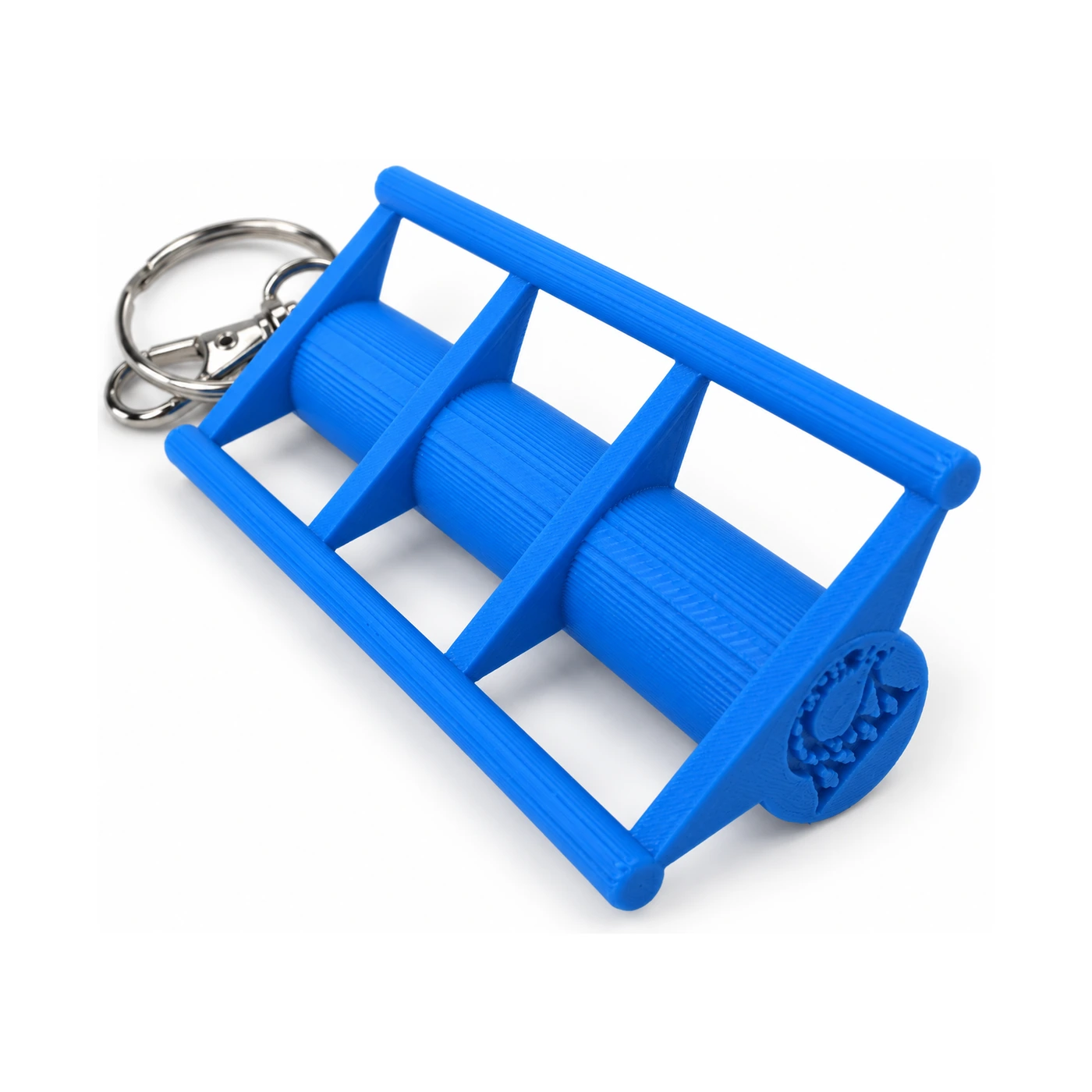 Retro Metal blue coaster track keyring