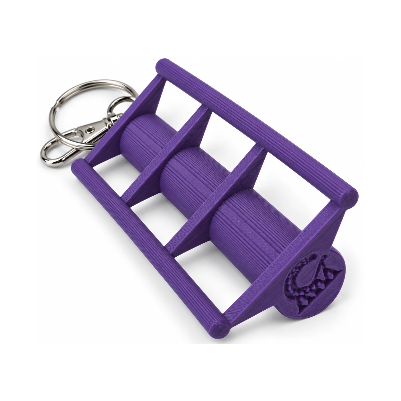 Purple Retro Metal keyring