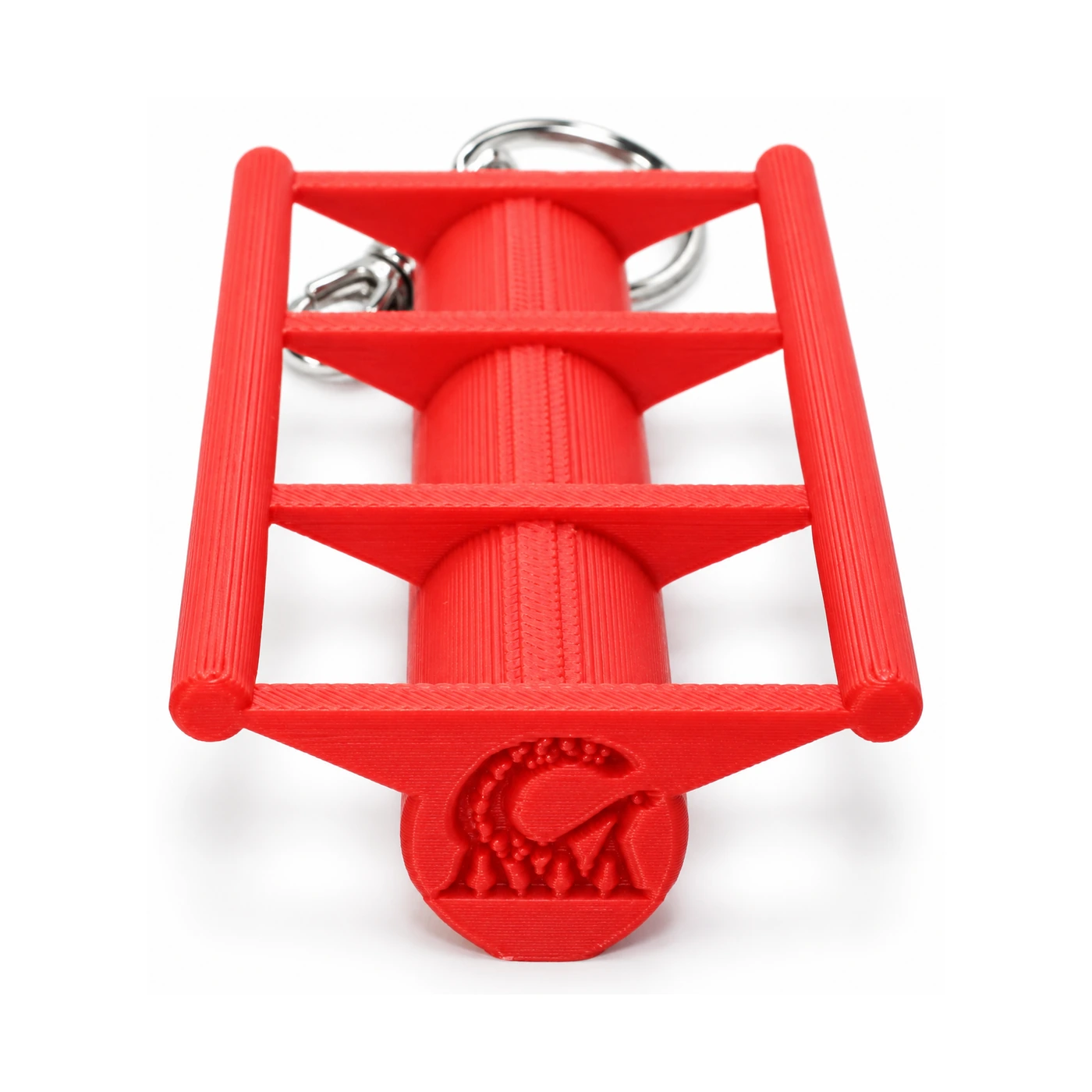 Red Retro Metal keyring