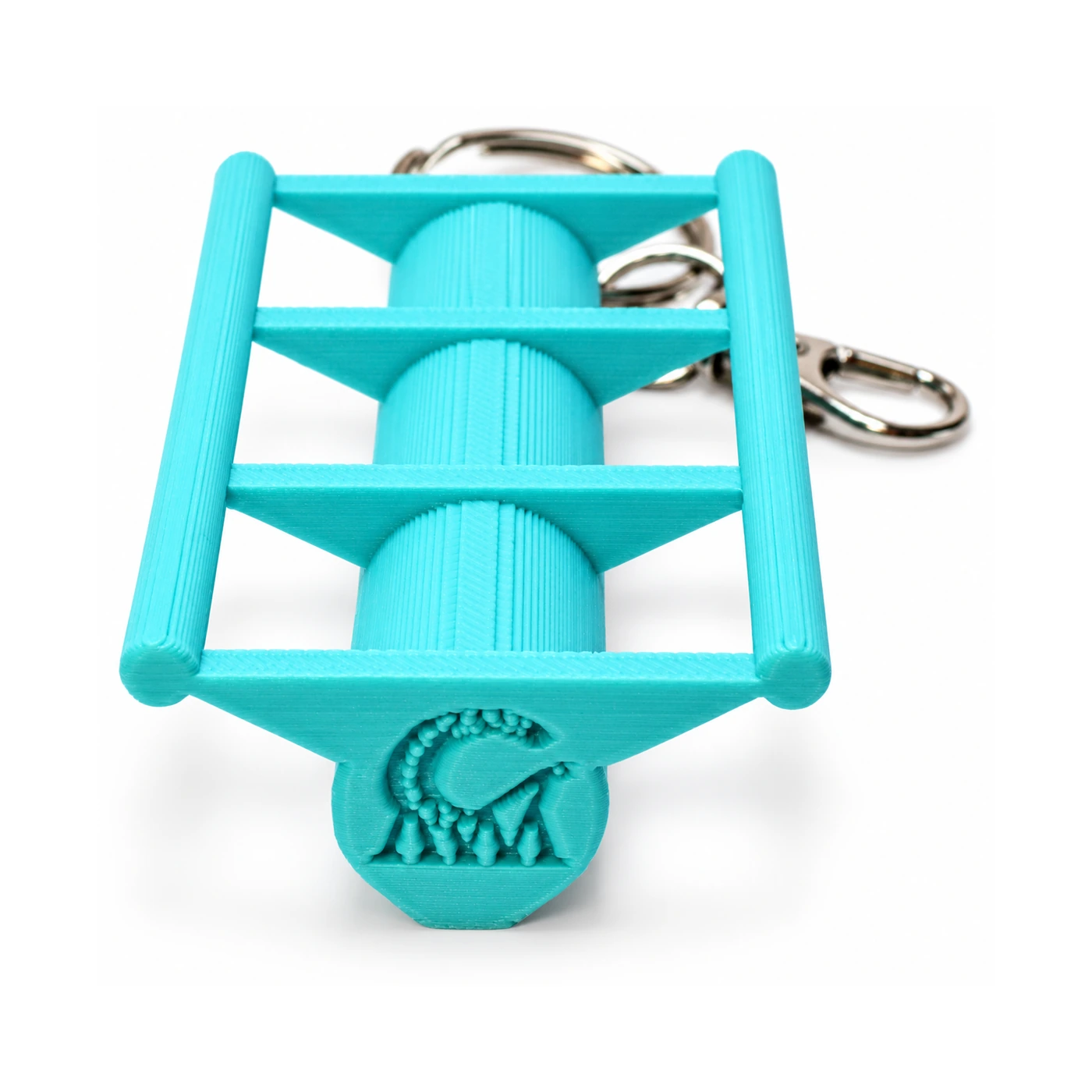 Turquoise Retro Metal keyring