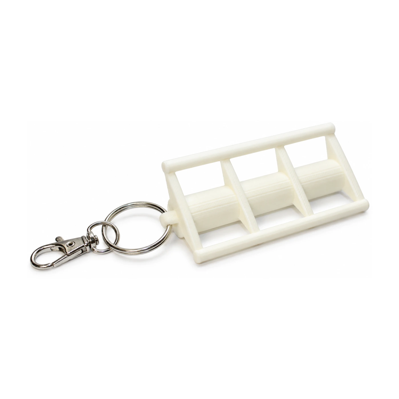 White Retro Metal keyring