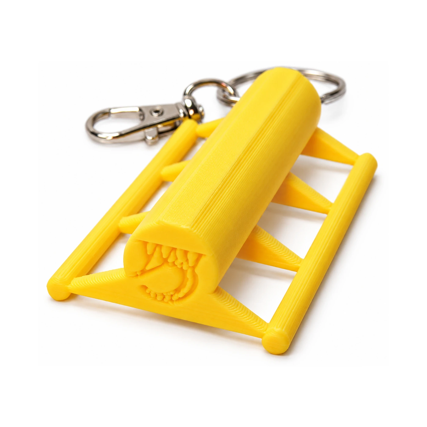 Yellow Retro Metal keyring